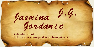 Jasmina Gordanić vizit kartica